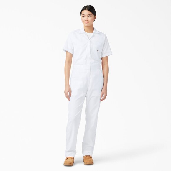 Dickies Women's FLEX Cooling Short Sleeve Coveralls in White Color and size XS - Picture 1 of 9